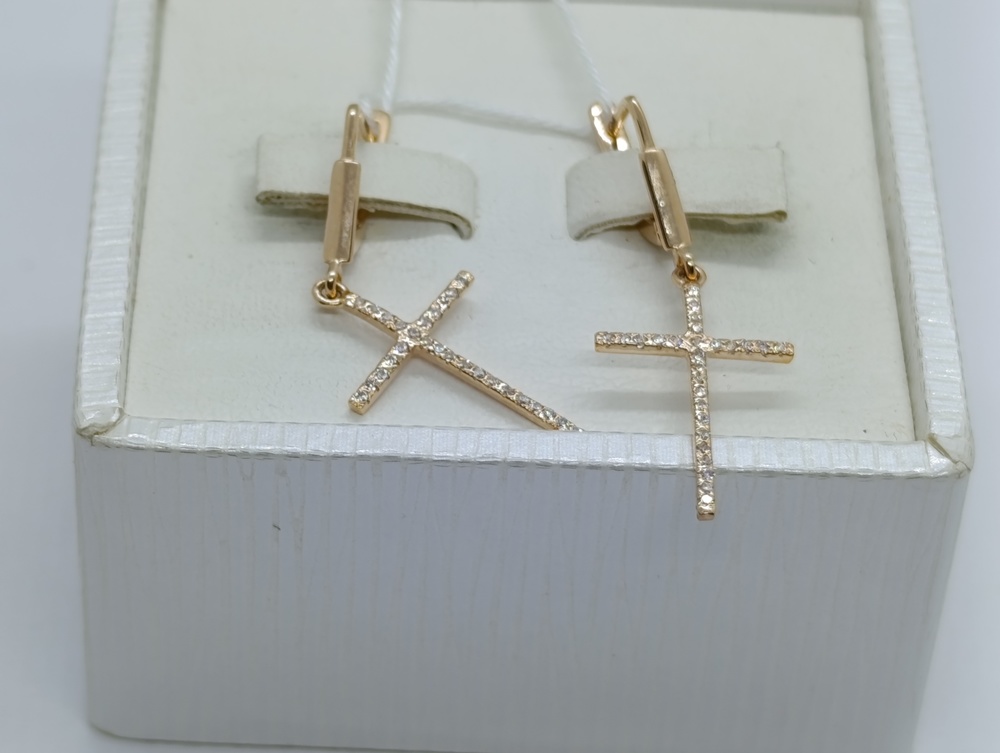 СКМИ585 СЕРЬГИ С КАМНЯМИ (Au 585)