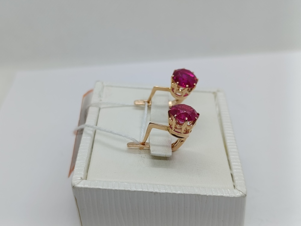 СКМ583 СЕРЬГИ С КАМНЕМ (Au 583)