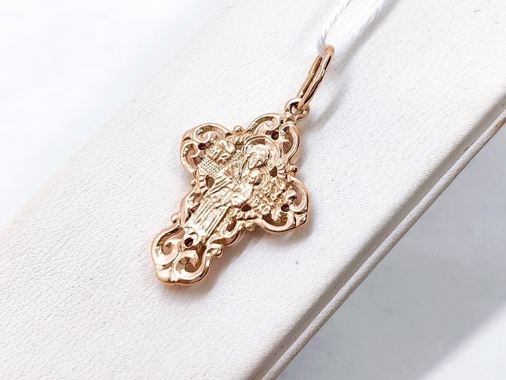 ПОДВЕСКА КРЕСТ С КАМНЯМИ (Au 585)