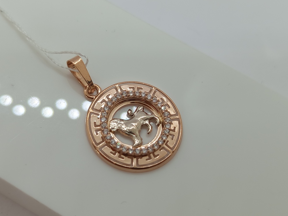 КрСВП/лев/Ф ПОДВЕСКА ЗНАК ЗОДИАКА ЛЕВ (Au 585)