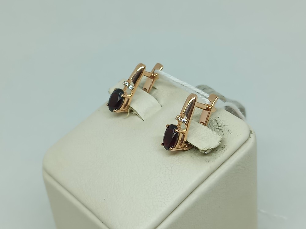 СКМИ585 СЕРЬГИ С КАМНЯМИ (Au 585)