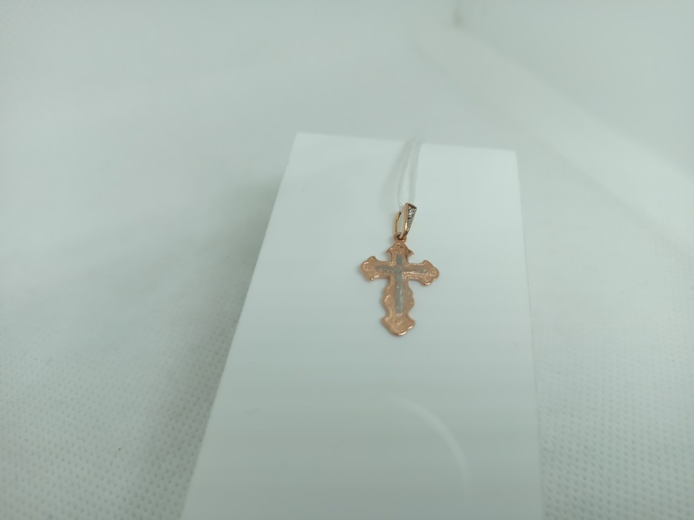 ПОДККИ585 ПОДВЕСКА КРЕСТ С КАМНЕМ (Au 585)