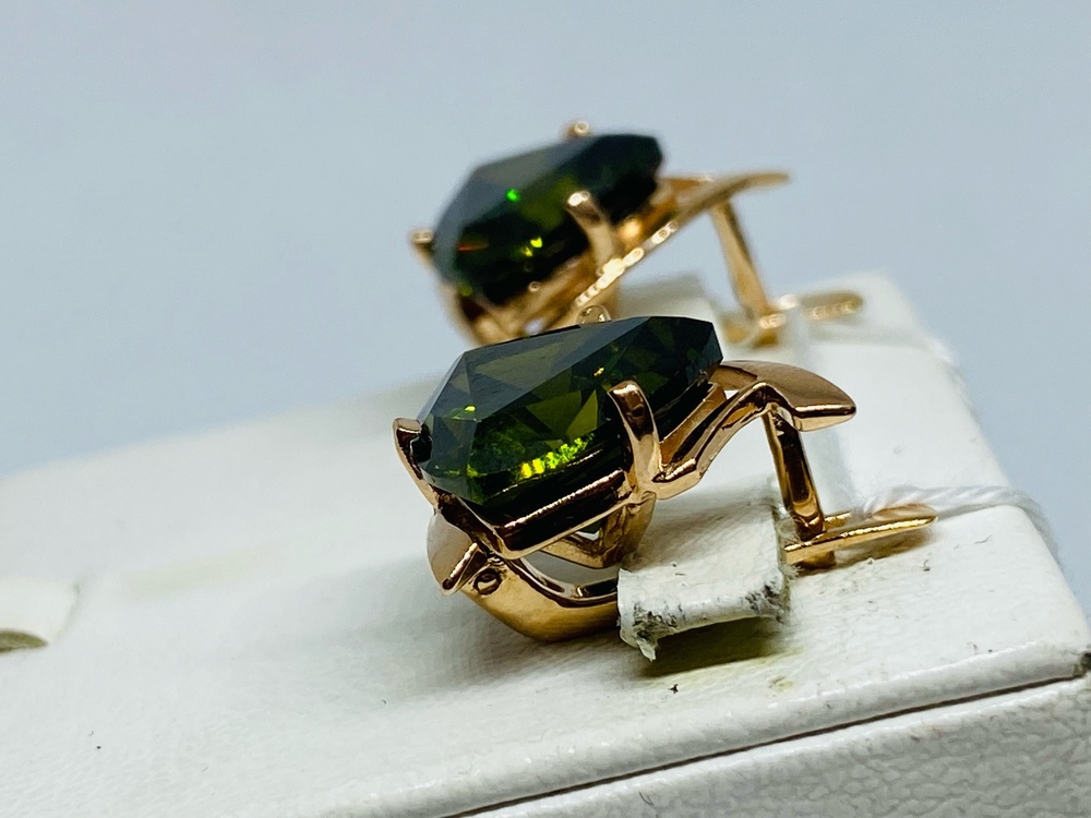 СКМ585 СЕРЬГИ С КАМНЕМ (Au 585)