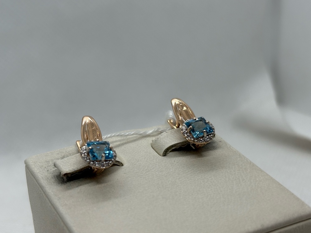 СКМИ585 СЕРЬГИ С КАМНЯМИ (Au 585)