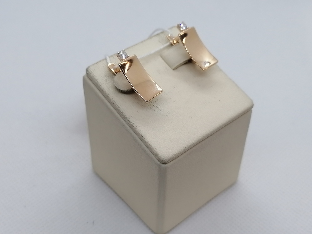 СКМ585 СЕРЬГИ С КАМНЕМ (Au 585)