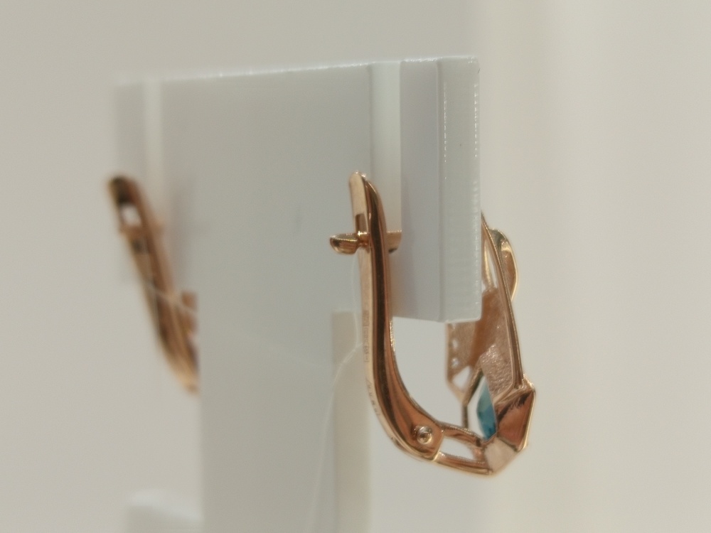 СЕРЬГИ ЛОНДОН-ТОПАЗ с камнями (Au 585)