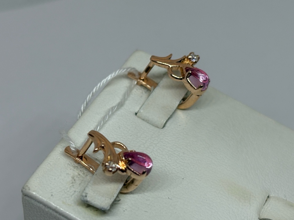 СКМИ585 СЕРЬГИ С КАМНЯМИ (Au 585)