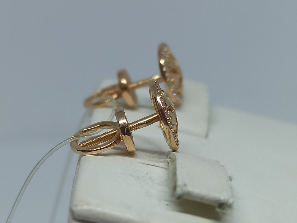 СЕРЬГИ ПУСЕТЫ с камнем (Au 585)