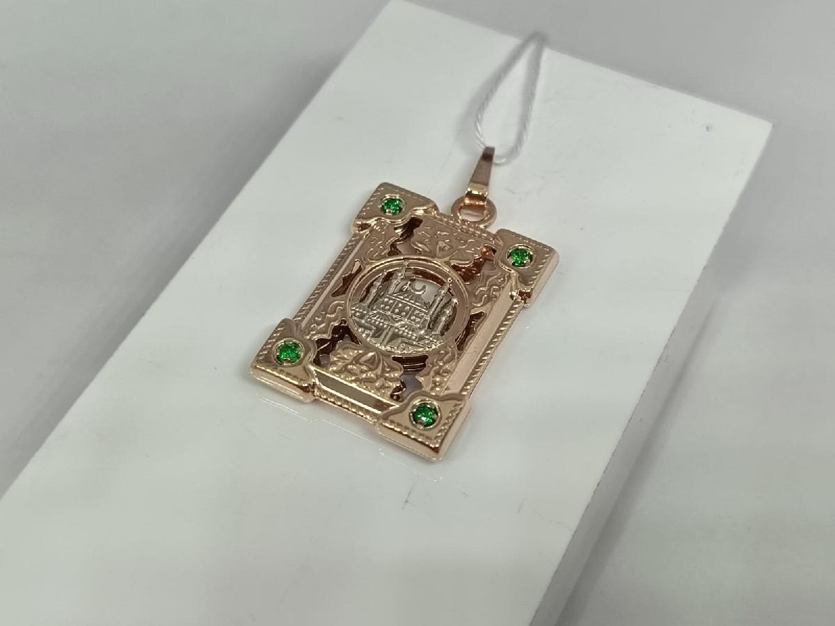 ПОДМКИ585 ПОДВЕСКА МЕЧЕТЬ С КАМНЯМИ (Au 585)