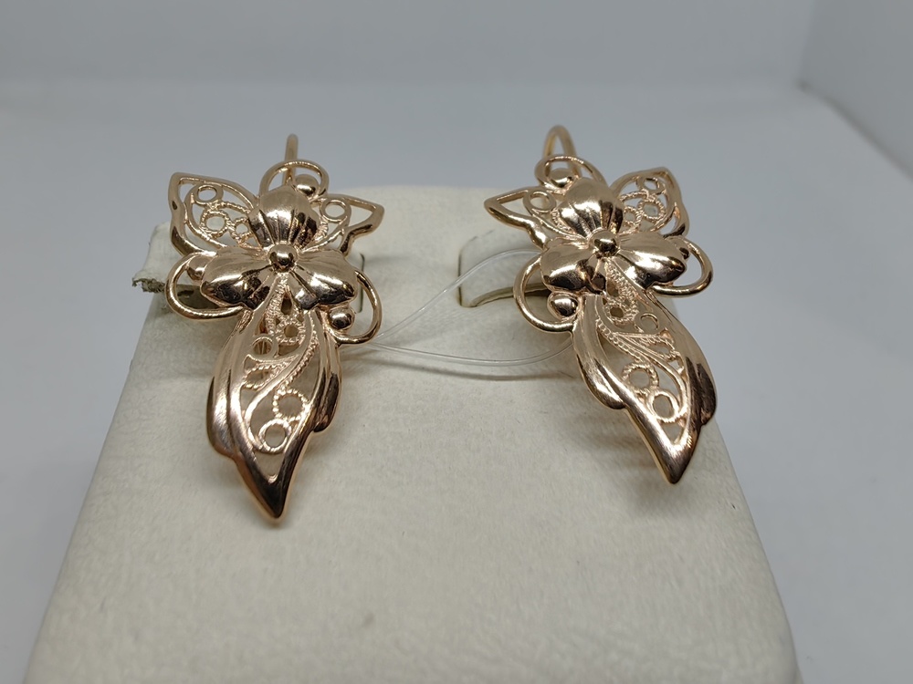 20211 СЕРЬГИ ПЕТЕЛЬКА без камня (Au 585)