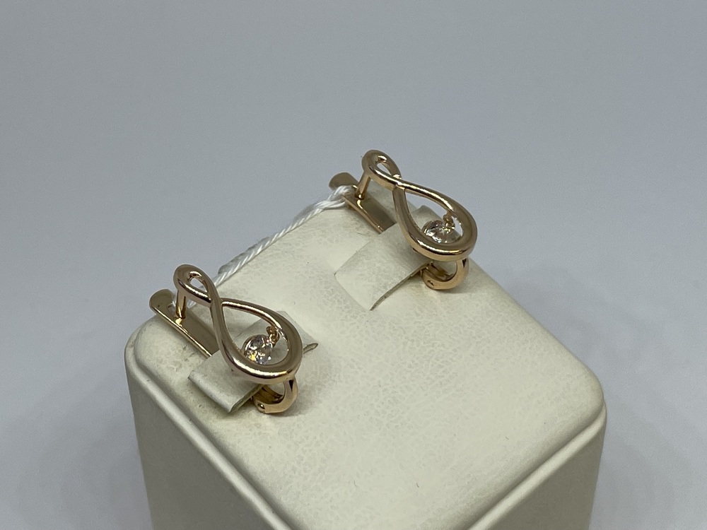 СКМ585 СЕРЬГИ С КАМНЕМ (Au 585)