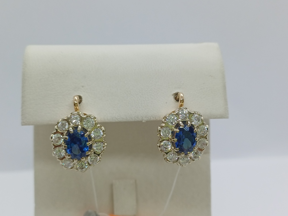 СКМИ585 СЕРЬГИ С КАМНЯМИ (Au 585)