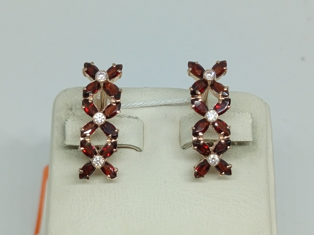 СКМИ585 СЕРЬГИ С КАМНЯМИ (Au 585)