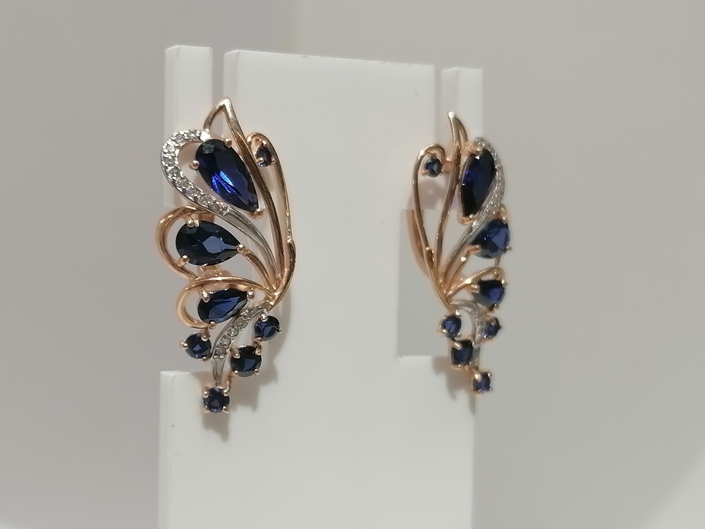 СЕРЬГИ САПФИР г.т. (Au 585)