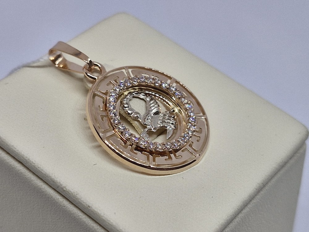 КрСВП/скр/Ф ПОДВЕСКА ЗНАК ЗОДИАКА СКОРПИОН (Au 585)