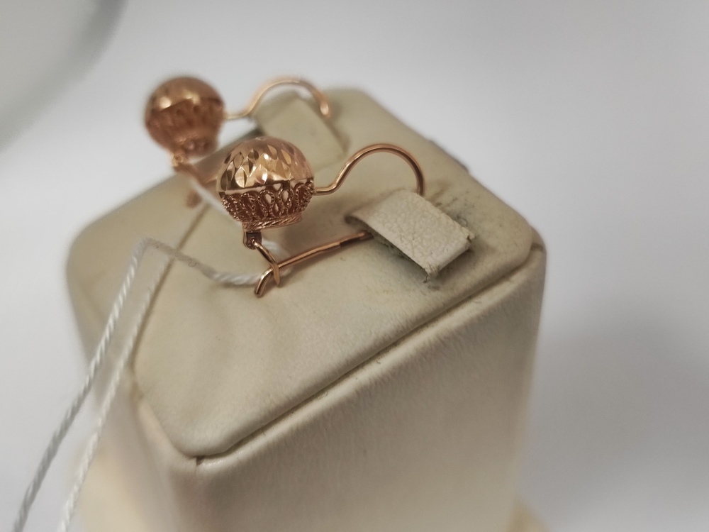 СБКМ585 СЕРЬГИ БЕЗ КАМНЯ (Au 585)