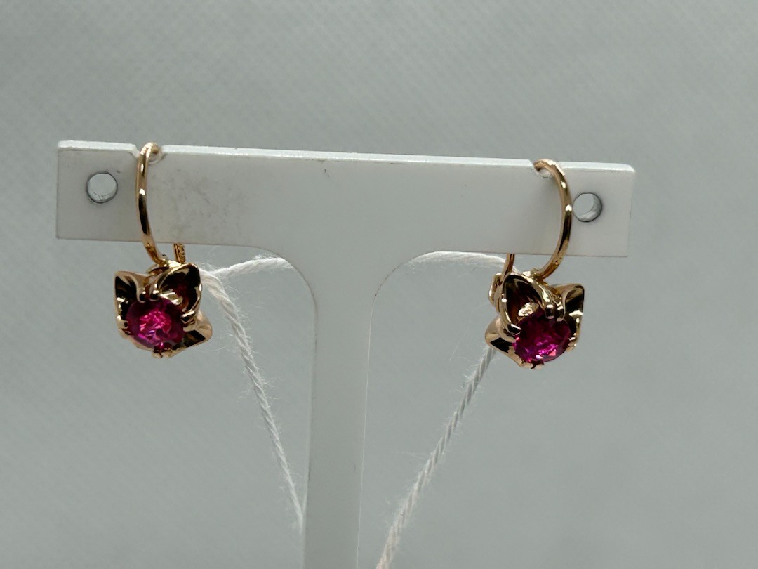 СЕРЬГИ С КАМНЕМ (Au 583)