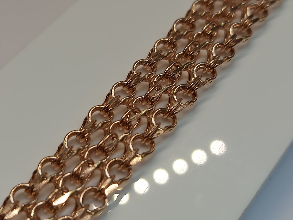 БРАСЛЕТ ПУСТОТЕЛЫЙ Бисмарк тройной (Au 585)