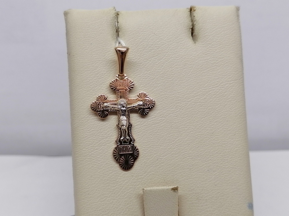 ПОДКБК585 ПОДВЕСКА КРЕСТ БЕЗ КАМНЯ (Au 585)