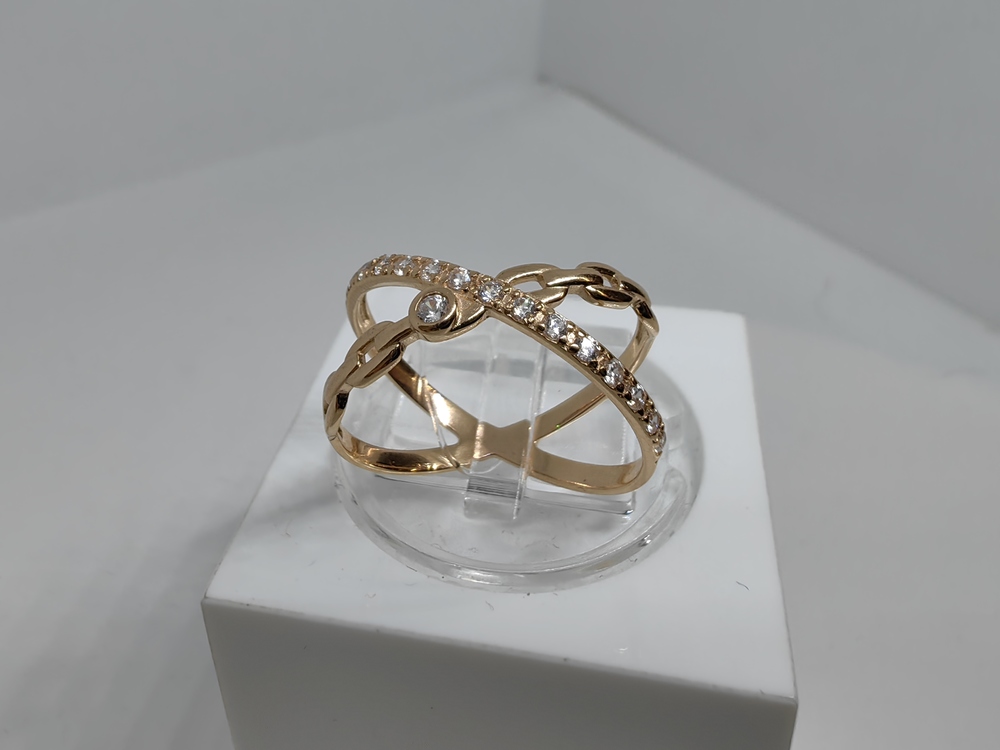 11008 КОЛЬЦО С КАМНЯМИ (Au 585)