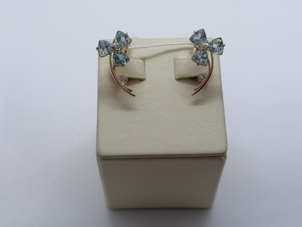 СКМИ585 СЕРЬГИ С КАМНЯМИ (Au 585)