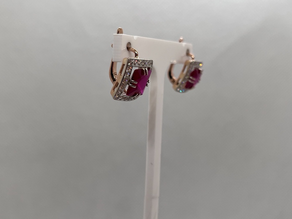 СКМИ585 СЕРЬГИ С КАМНЯМИ (Au 585)