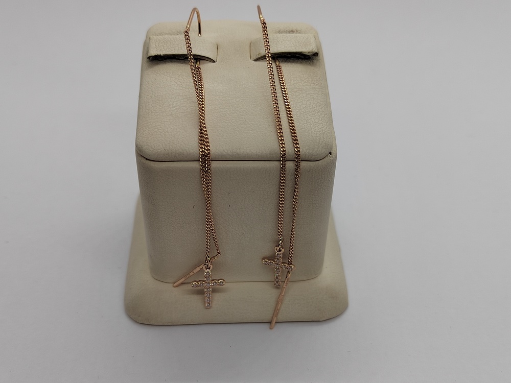 СЕРЬГИ ПРОДЕВКИ с камнями (Au 585)