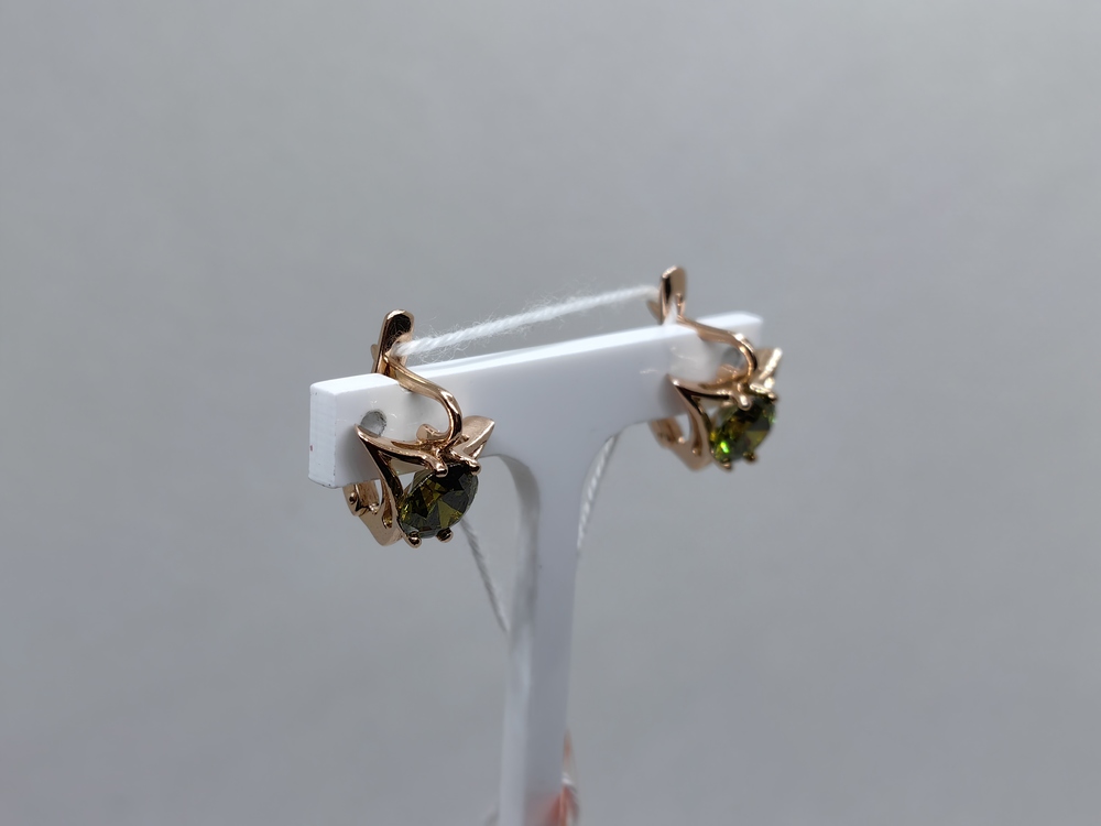 СЕРЬГИ С КАМНЕМ (Au 585)