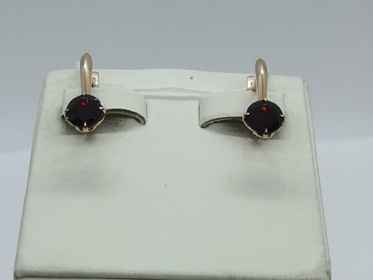 СКМ585 СЕРЬГИ С КАМНЕМ (Au 585)