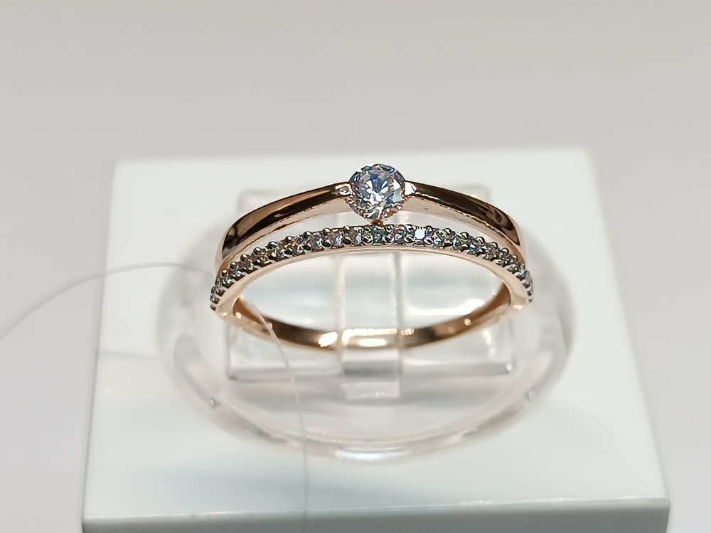 КОЛЬЦО С КАМНЯМИ (Au 585)