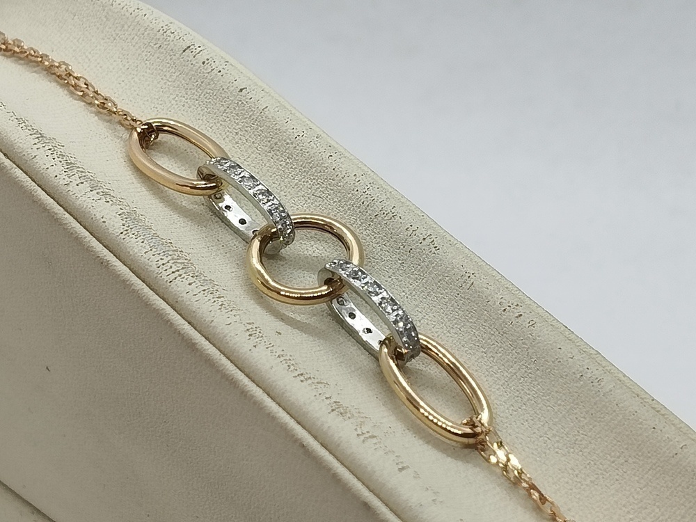 БРАСЛЕТ ФАНТАЗИЯ с камнями (Au 585)