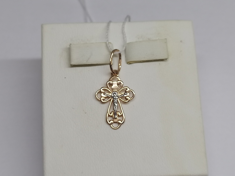 ПОДВЕСКА КРЕСТ без камня (Au 585)