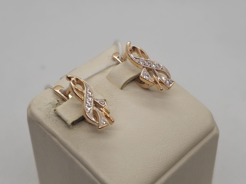 СКМИ585 СЕРЬГИ С КАМНЯМИ (Au 585)