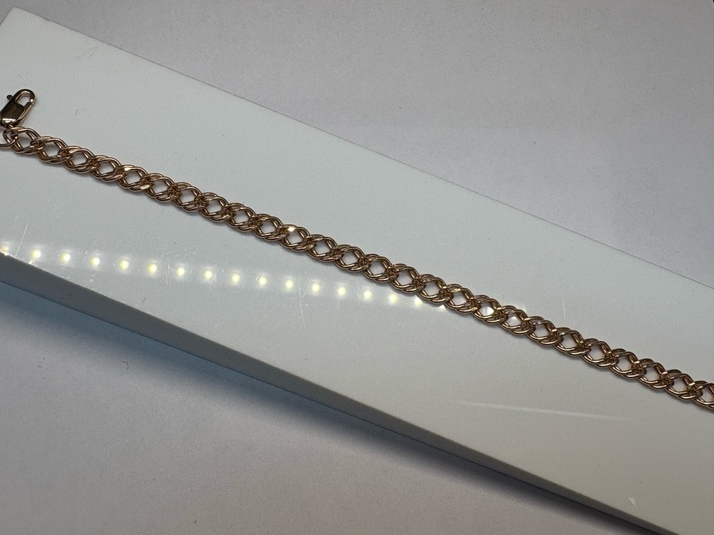 БРАСЛЕТ ПУСТОТЕЛЫЙ Ромб двойной (Au 585)