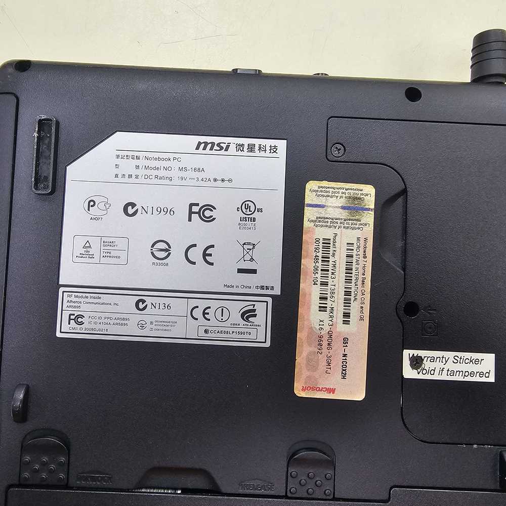 Ноутбук MSI; Core i5-460M, GeForce 310M, 4 Гб, Нет, 320 Гб