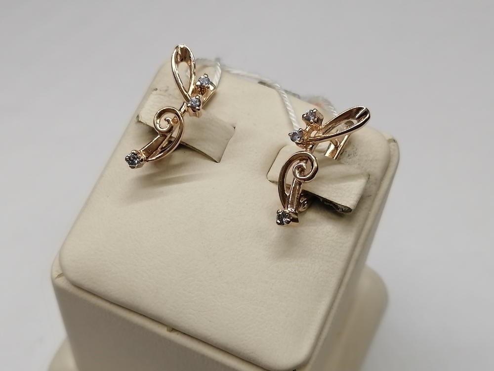 СКМИ585 СЕРЬГИ С КАМНЯМИ (Au 585)