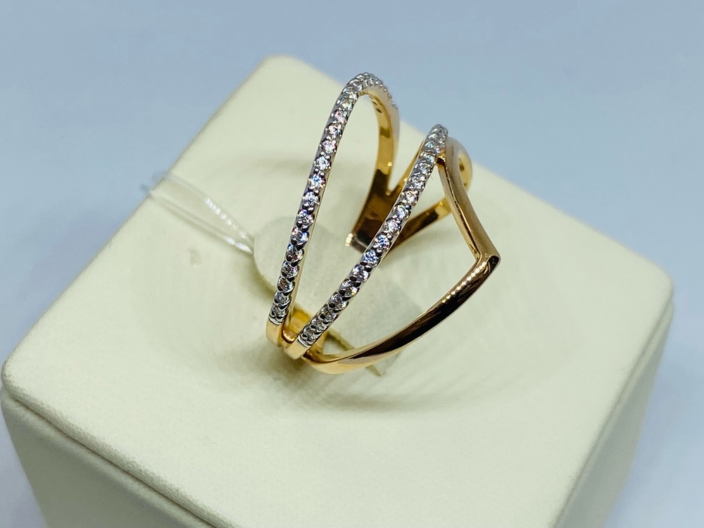 КОЛЬЦО С КАМНЯМИ (Au 585)