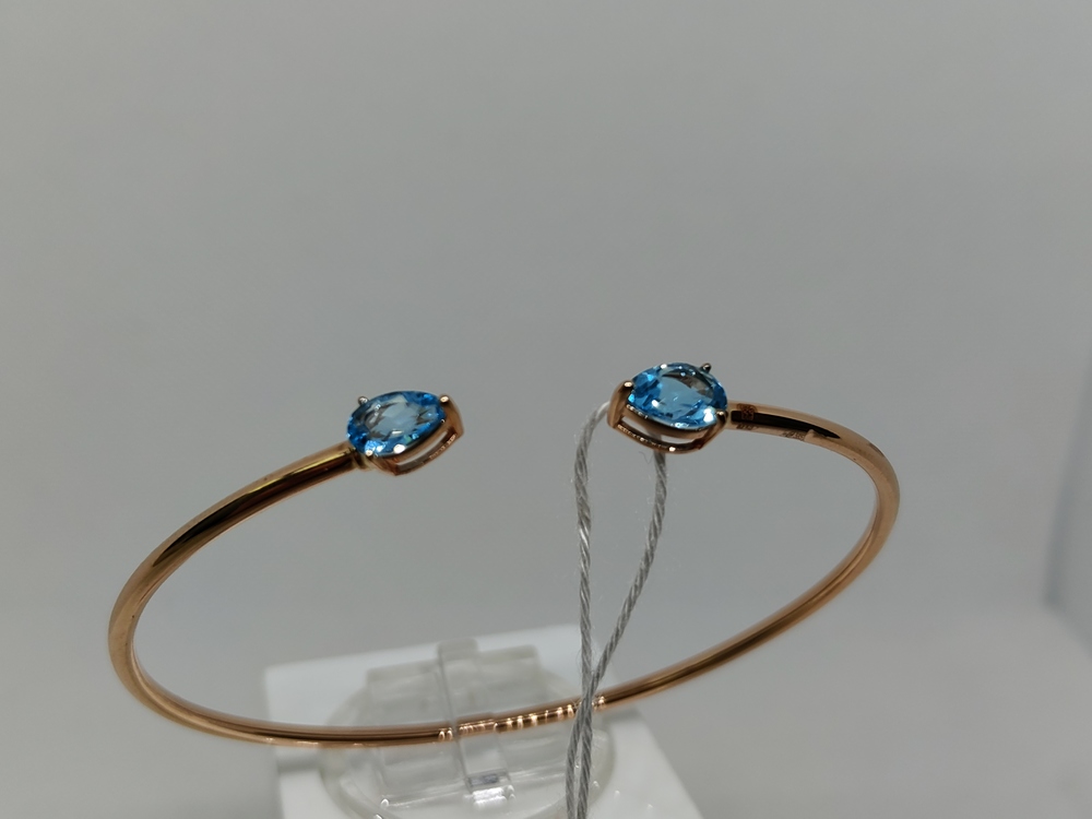 БЖКИ585 БРАСЛЕТ ЖЕСТКИЙ С КАМНЯМИ (Au 585)