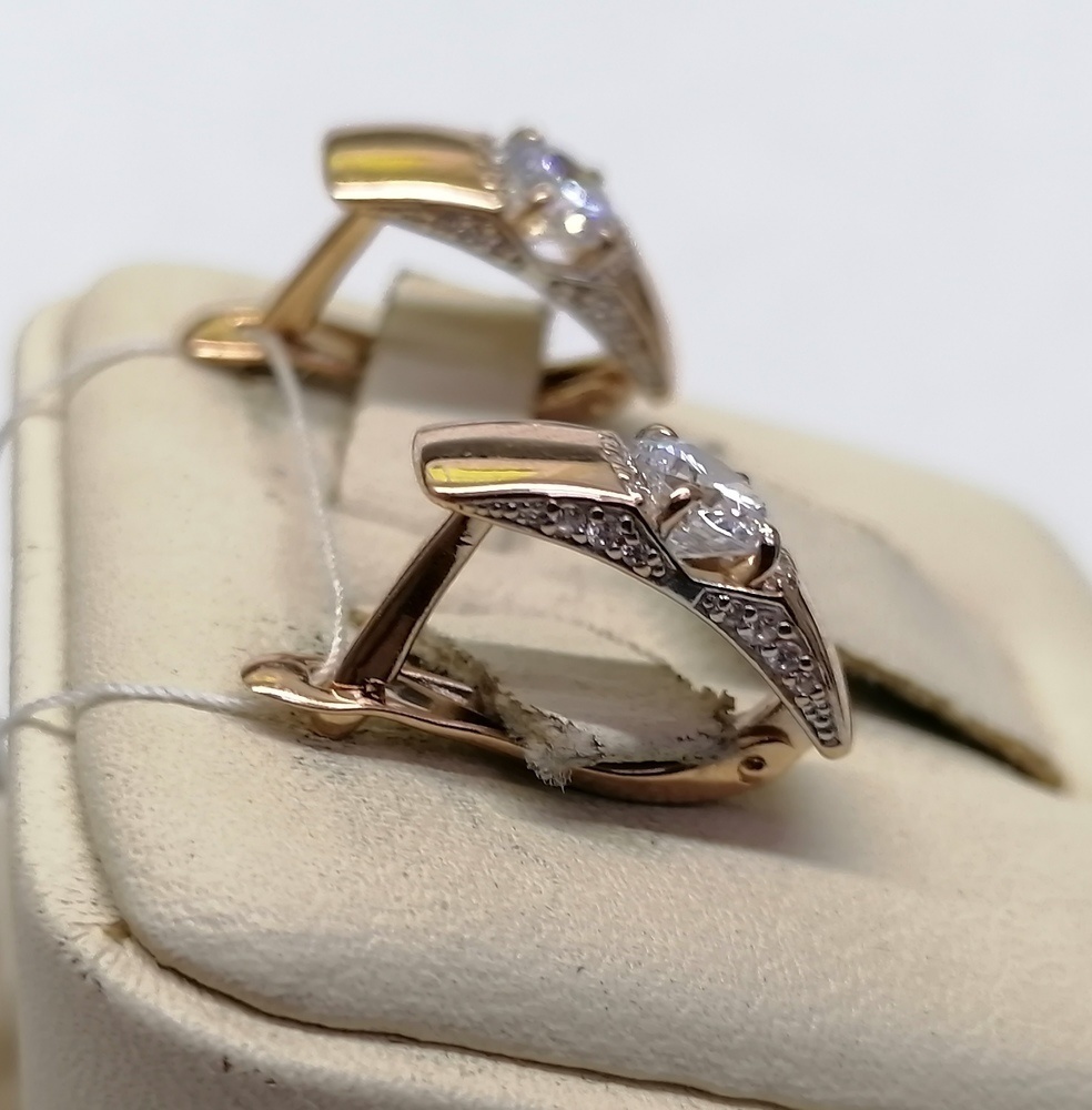 СКМИ585 СЕРЬГИ С КАМНЯМИ (Au 585)