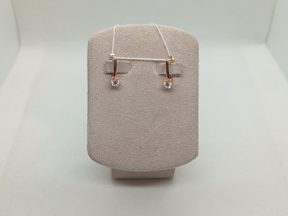 СКМ585 СЕРЬГИ С КАМНЕМ (Au 585)