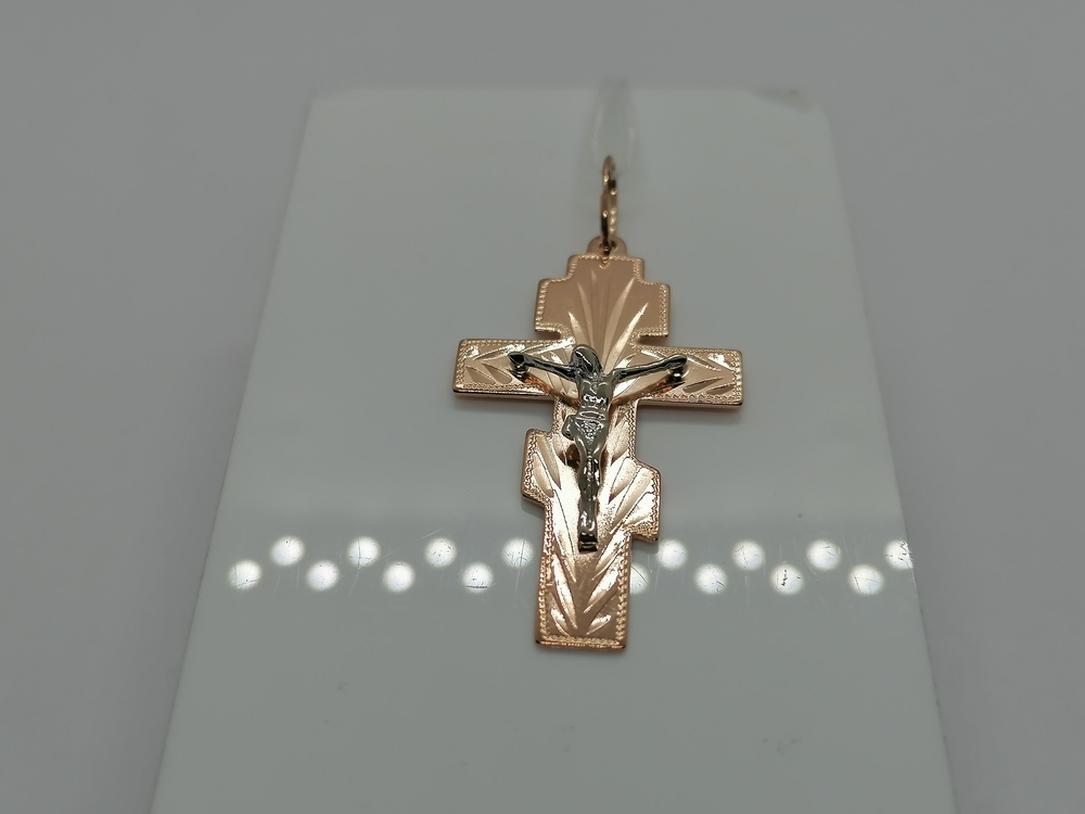 ПОДКБК585 ПОДВЕСКА КРЕСТ БЕЗ КАМНЯ (Au 585)