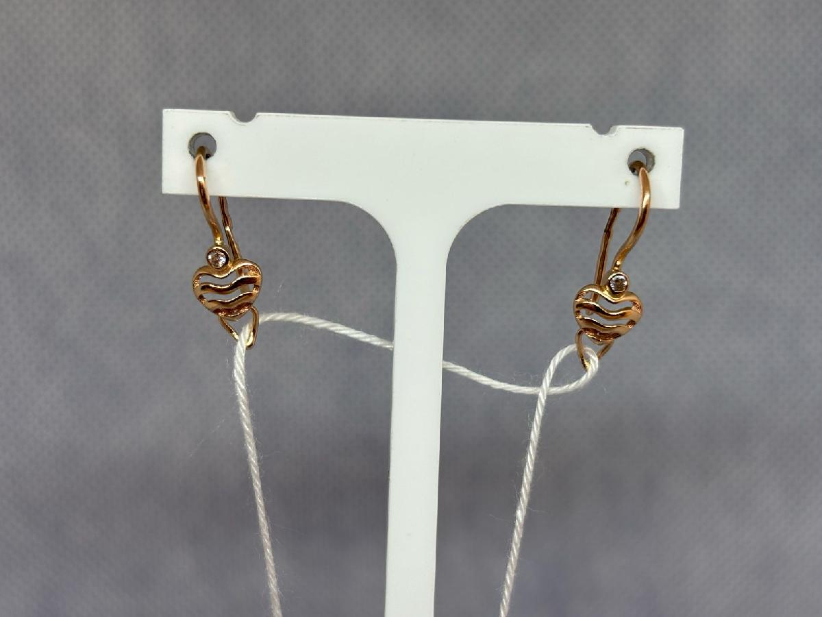 СКМ585 СЕРЬГИ С КАМНЕМ (Au 585)