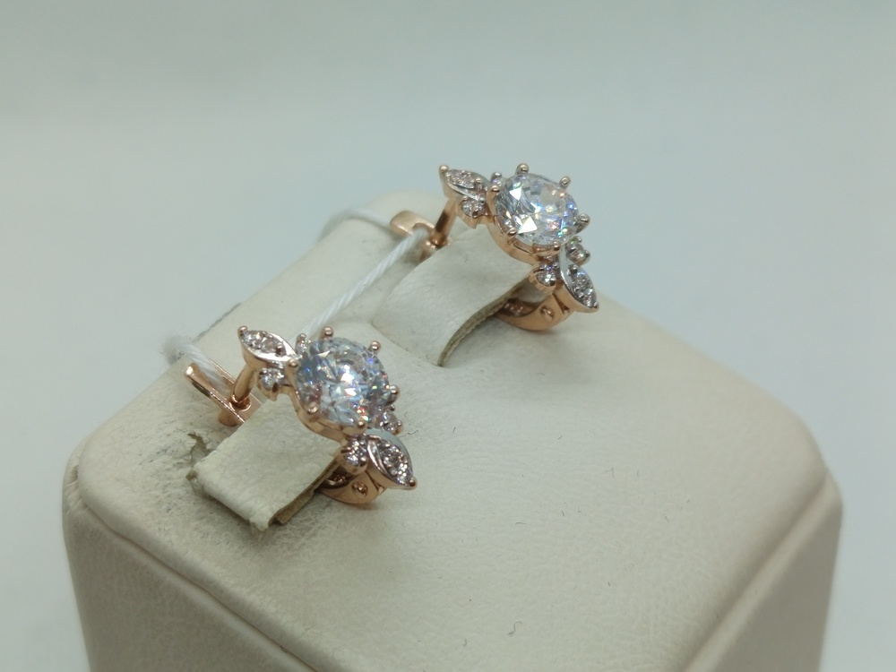 СКМИ585 СЕРЬГИ С КАМНЯМИ (Au 585)