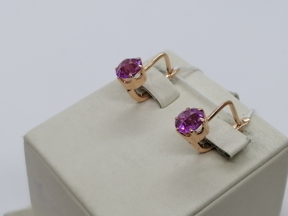 СКМ583 СЕРЬГИ С КАМНЕМ (Au 583)