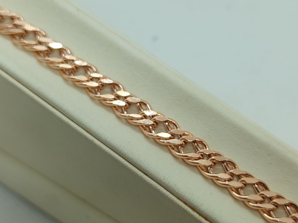 БРАСЛЕТ ПУСТОТЕЛЫЙ Ромб двойной (Au 585)