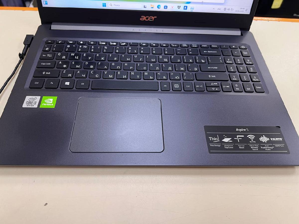 Ноутбук Acer Aspire A515-55; Core i3-1005G1, GeForce MX350, 8 Гб, 240 Гб, Нет