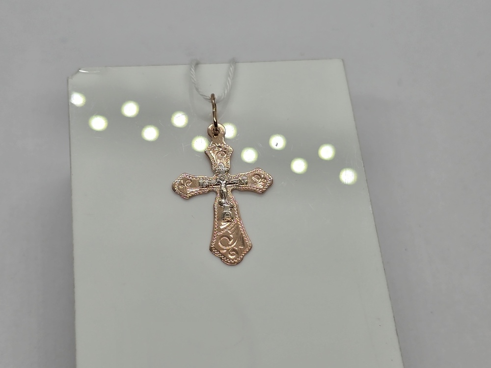 ПОДВЕСКА КРЕСТ БЕЗ КАМНЯ (Au 585)