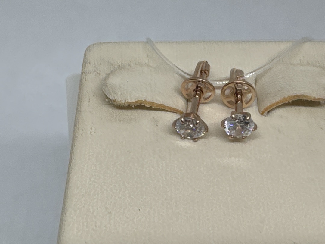 СЕРЬГИ ПУСЕТЫ с камнем (Au 585)