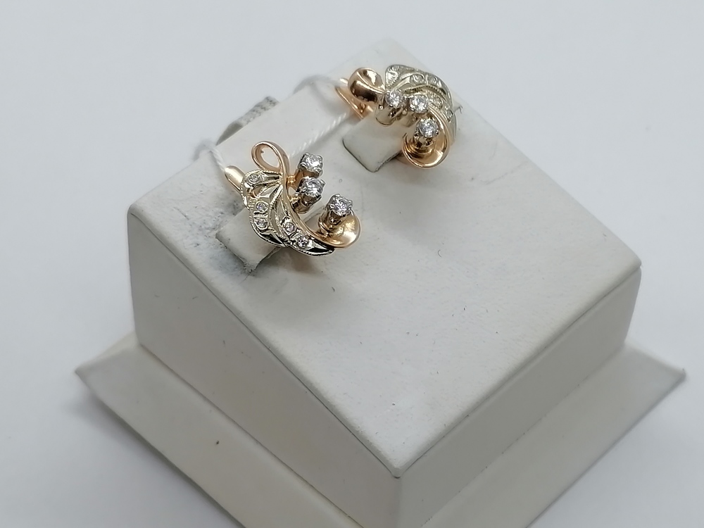 СКМИ585 СЕРЬГИ С КАМНЯМИ (Au 585)