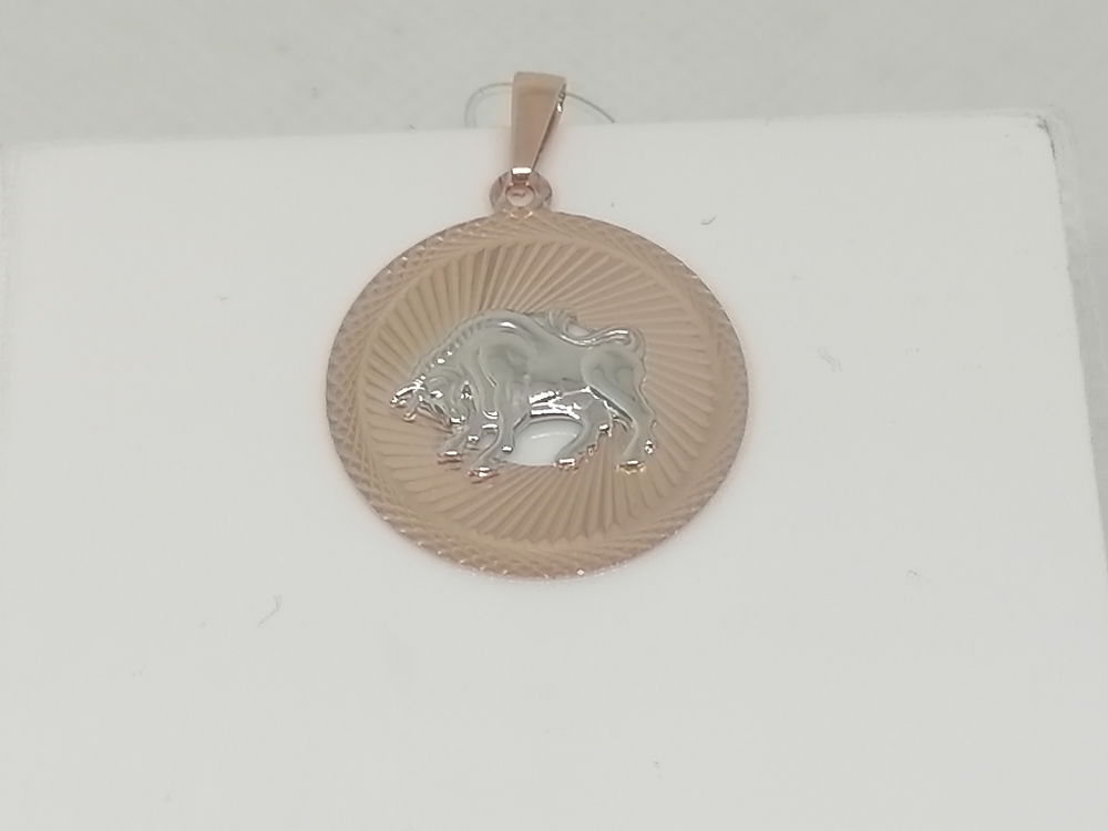 032326 ПОДВЕСКА ЗНАК ЗОДИАКА ТЕЛЕЦ (Au 585)